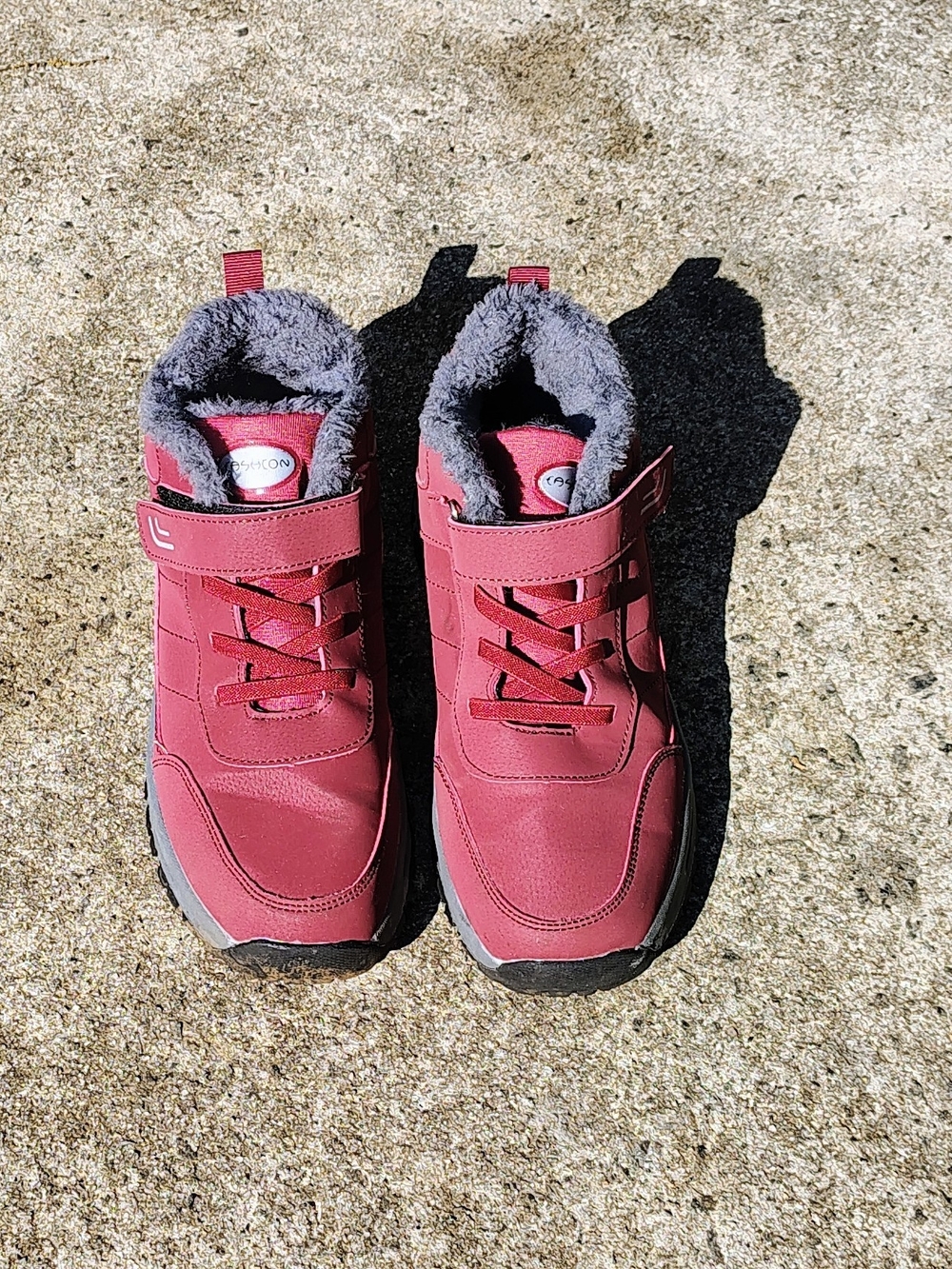 Red Faux-Fur Lined Winter Boots